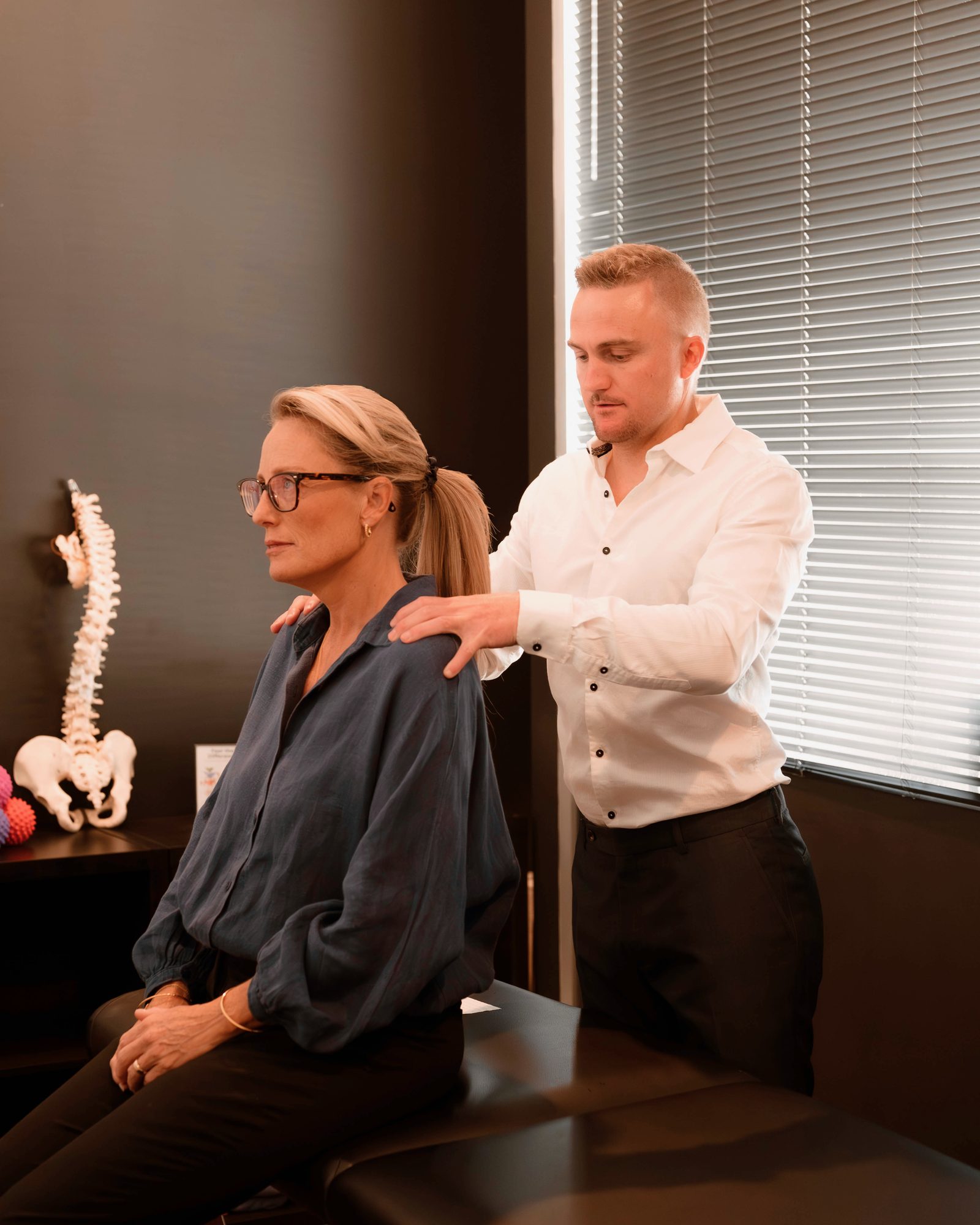Assessment of shoulder movement at the Mornington clinic